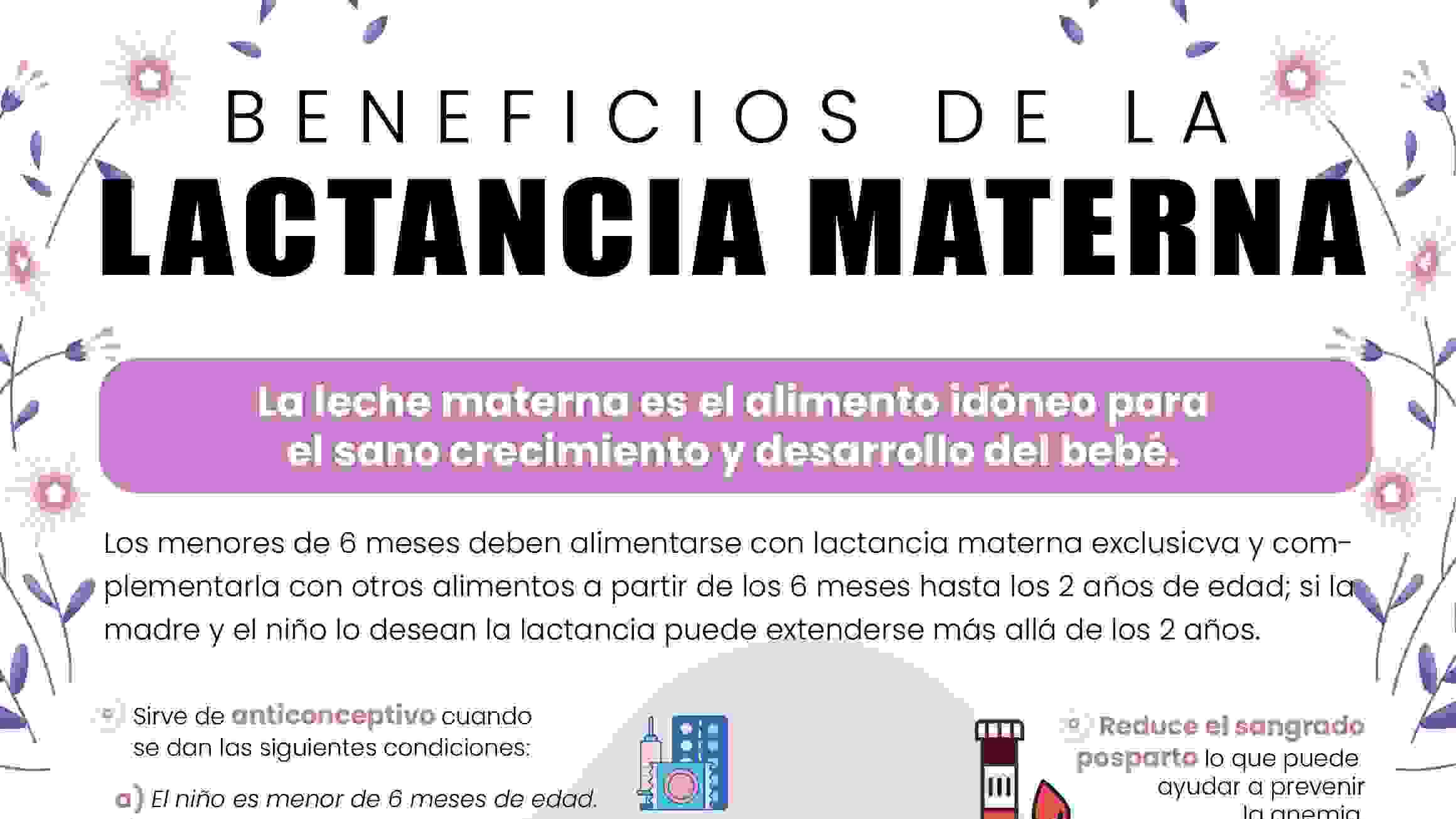 Infografía Beneficios de Lactancia Materna